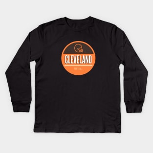 Cleveland retro football Kids Long Sleeve T-Shirt